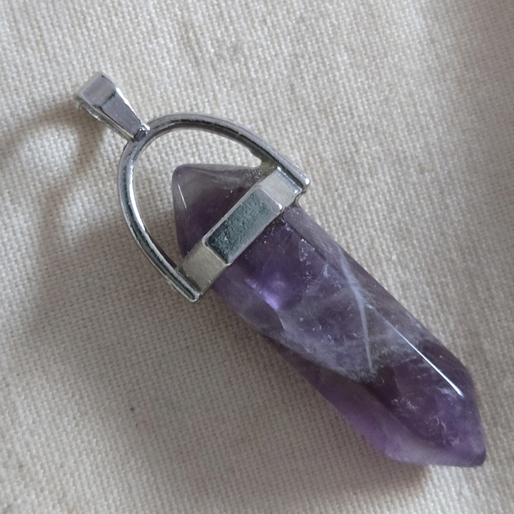 Amethyst Crystal Point Pendant - Picture 3 of 7